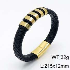 Stainless Steel Leather Bracelet