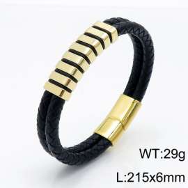 Stainless Steel Leather Bracelet