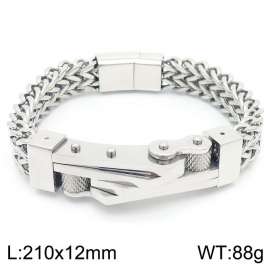 Motorcycle Bent sheet Double layer Franco Chain Magnet Buckle Men's Bracelet