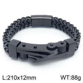 Motorcycle Bent sheet Double layer Franco Chain Magnet Buckle Men's Bracelet