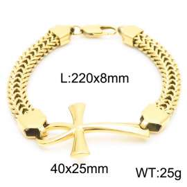 Pharaohs' scepter  Cross Double chain  Franco link Lobster clasp Men's Bangles