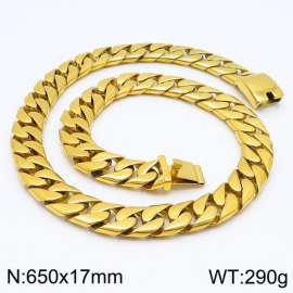 Gold Hip Hop Thick Necklace Men's Personality Cuban Chain Dog Chain
