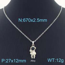 Hiphop Astronauts Rose Pendant Necklace O Chain Personality Stainless Steel Jewelry Necklaces