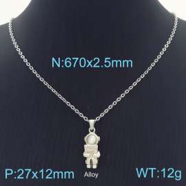 Fashion Hiphop Stainless Steel Astronauts Hug Me Pendant Necklace O Chain Jewelry Necklaces