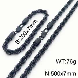 Hot sell classic stainless steel 7mm rope chain fashional individual bracelet sets