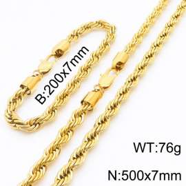 Hot sell classic stainless steel 7mm rope chain fashional individual bracelet sets