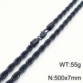 Hot sell classic stainless steel 7mm rope chain fashional individual necklace