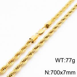 Hot sell classic stainless steel 7mm rope chain fashional individual necklace