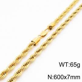 Hot sell classic stainless steel 7mm rope chain fashional individual necklace