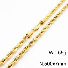 Hot sell classic stainless steel 7mm rope chain fashional individual necklace
