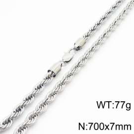 Hot sell classic stainless steel 7mm rope chain fashional individual necklace