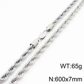 Hot sell classic stainless steel 7mm rope chain fashional individual necklace