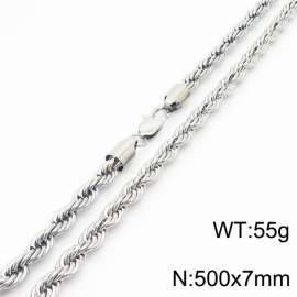 Hot sell classic stainless steel 7mm rope chain fashional individual necklace