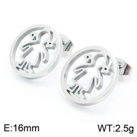 Promotional stainless steel simple girl shape earring