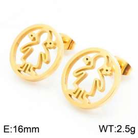 Promotional stainless steel simple girl shape earring