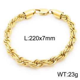 Hot sell classic stainless steel 7mm rope chain fashional individual bracelet