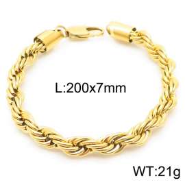 Hot sell classic stainless steel 7mm rope chain fashional individual bracelet