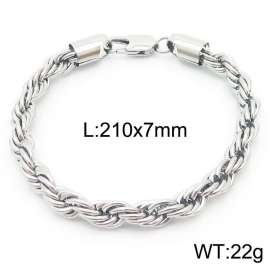 Hot sell classic stainless steel 7mm rope chain fashional individual bracelet