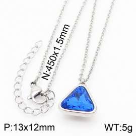 Plating Triangle Women Pendant Necklace Blue Color