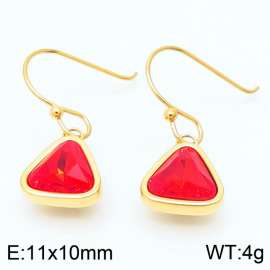 Gold-Plating Triangle Women Earing Red Color
