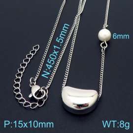 Lovely wind Acacia bean stainless steel silver necklace for women