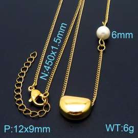 Lovely wind Acacia bean stainless steel gold-plated necklace for women