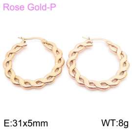 Ins style minimalist interwoven twist lady stainless steel rose gold collar