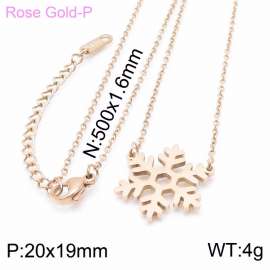 Christmas Snow Polished Rose Gold-Plating Women's Necklace Extension Chain