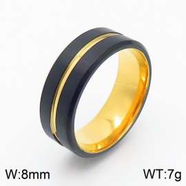 KR105854-K-10=8mm Stainless Steel Ring Gold Color Rings For Men Women Exquisite Gift Wedding Party Jewelry