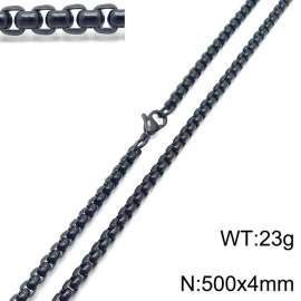 Stainless steel 500x4mm square pearl chain black simple necklace