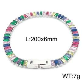 Stainless steel colorful rectangle crystal stone special charming silver bracelet