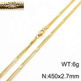 450x2.7mm Gold Plating Stainless Steel Herringbone Necklace with Special Marking