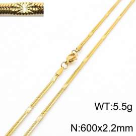 600x2.2mm Gold Plating Stainless Steel Herringbone Necklace with Special Marking