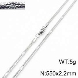 550x2.2mm Silver Color Stainless Steel Herringbone Necklace with Special Marking