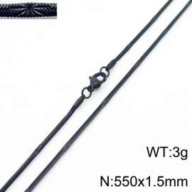 550x1.5mm Black Color Stainless Steel Herringbone Necklace with Special Marking
