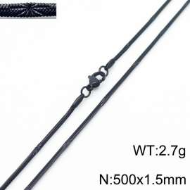 500x1.5mm Black Color Stainless Steel Herringbone Necklace with Special Marking