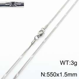 550x1.5mm Silver Color Stainless Steel Herringbone Necklace with Special Marking