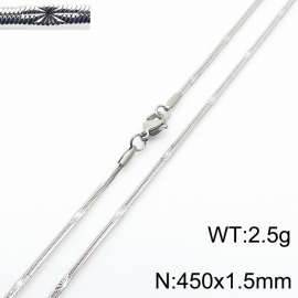 450x1.5mm Silver Color Stainless Steel Herringbone Necklace with Special Marking