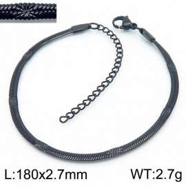 2.7mm Black Color Stainless Steel Herringbone bracelet with Special Marking