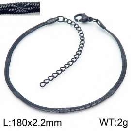2.2mm Black Color Stainless Steel Herringbone bracelet with Special Marking