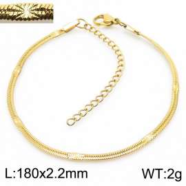 2.2mm Gold Plating Stainless Steel Herringbone bracelet with Special Marking