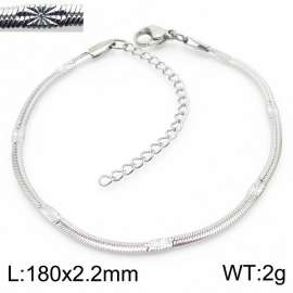 2.2mm Silver Color Stainless Steel Herringbone bracelet with Special Marking