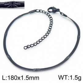 1.5mm Black Color Stainless Steel Herringbone bracelet with Special Marking