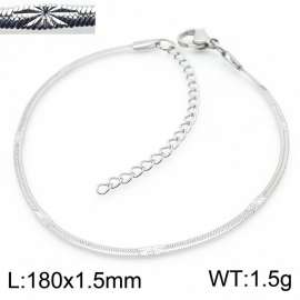 1.5mm Silver Color Stainless Steel Herringbone bracelet with Special Marking