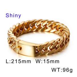 Polished Silver/Gold Stainless Steel Cuban Link Bracelets Gold-plating Bracelet