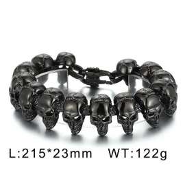 Hip Hop Punk Viking Black Ghost Skull Bracelet