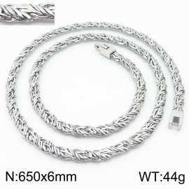 650X6mm Silver Color Tangled  Stainless Steel Strands Necklace