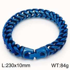 230X10mm Blue Color Stainless Steel Herringbone Chain Bracelet