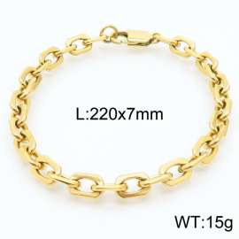 Gold Plated Stainless Steel O Chain Bracelet with Lobster Clasp