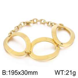 Luxury and exaggerated stainless steel disc combination thick Gold-plating Bracelet